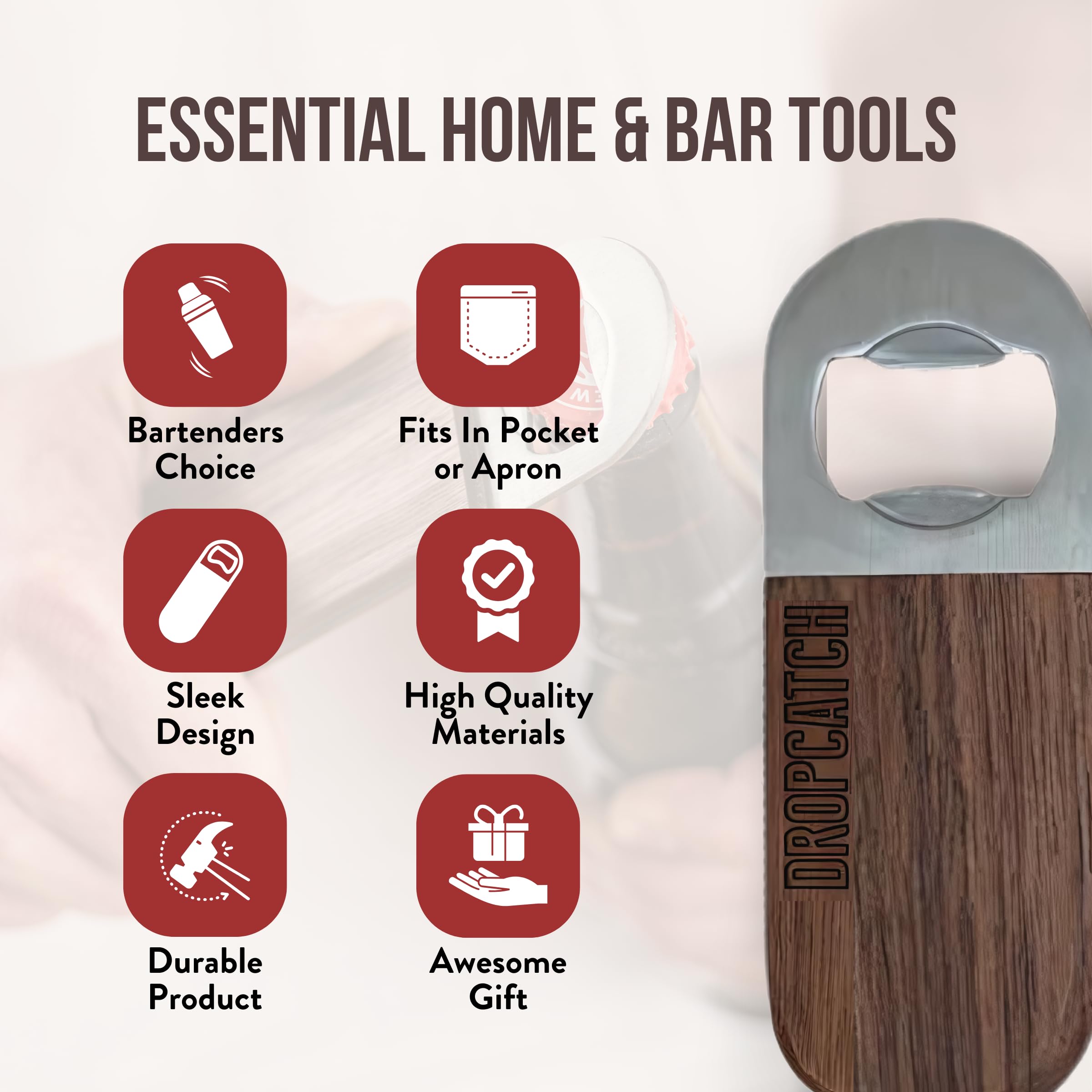 New Dark Brown Wooden Opener