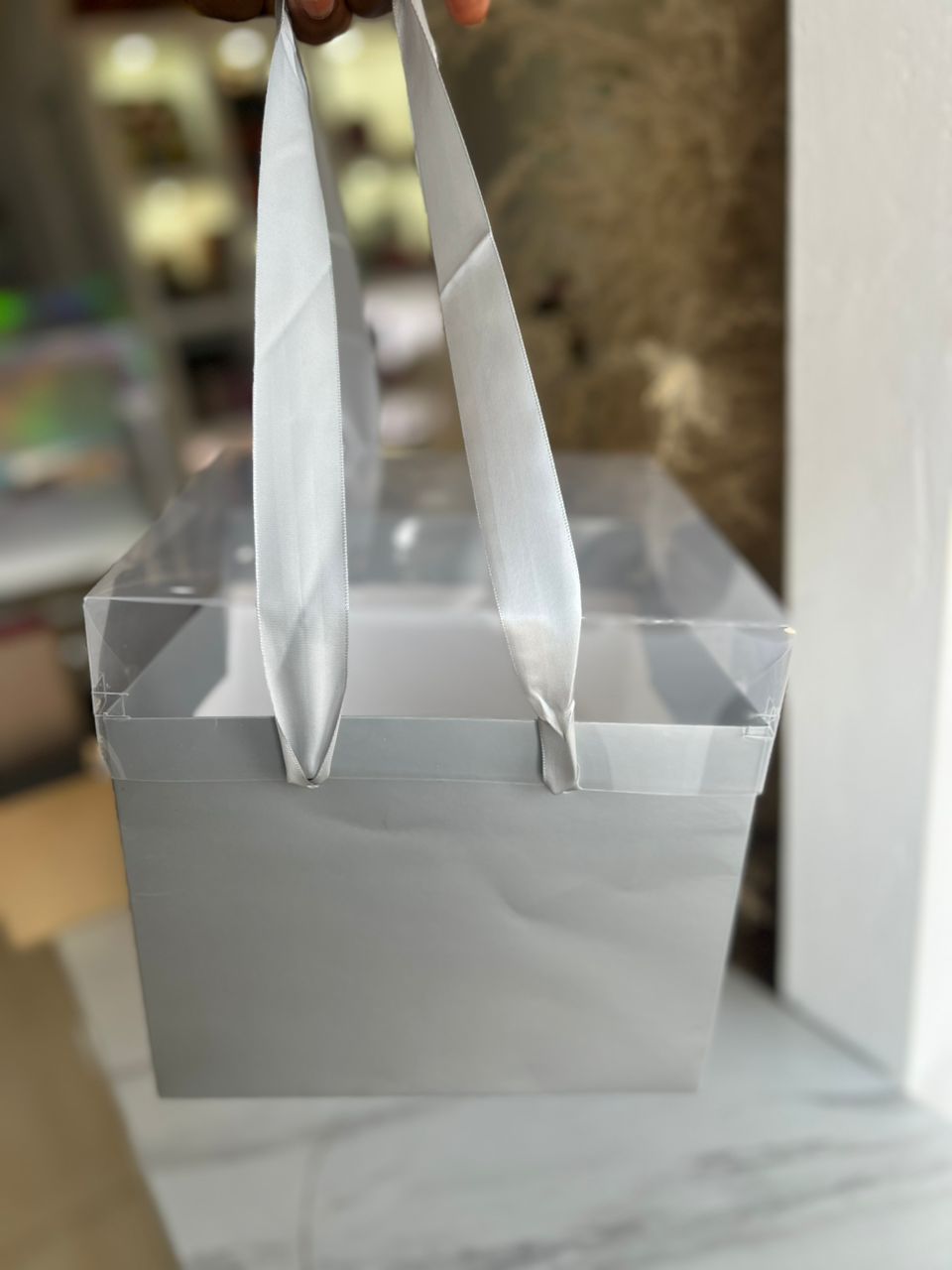 Ash & Pink Box With Transparent Cover