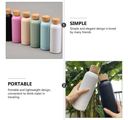 Pastel Colored Flask with bamboo cover