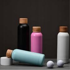 Pastel Colored Flask with bamboo cover
