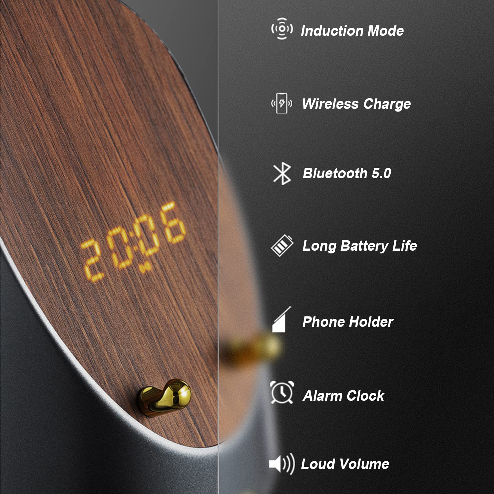 Phone Holder /Bluetooth Spreaker / Digital Clock/Wireless Charger