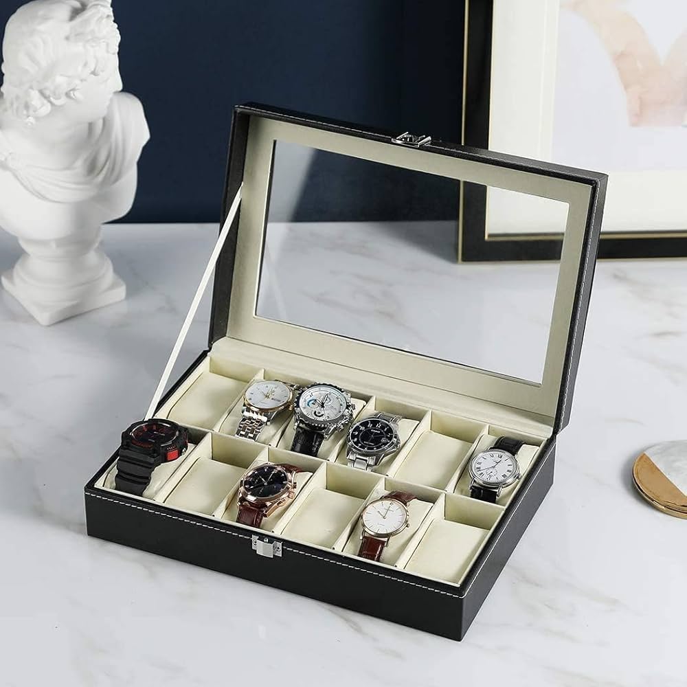 Solid Wood & Leather Watch /Bracelet Box