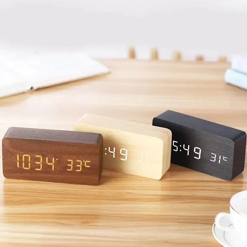 Wooden Rectangular Digital clock