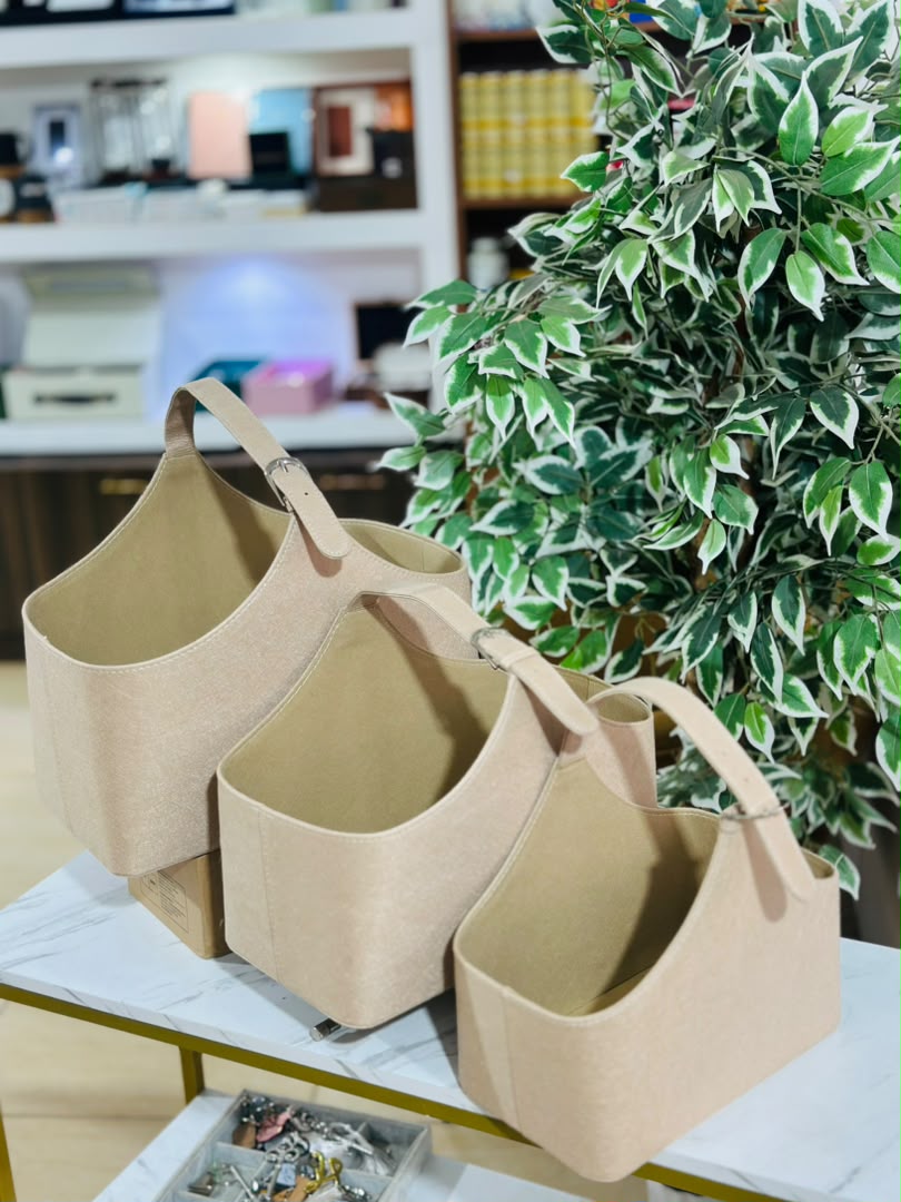 Faux Leather Buckled Tote basket