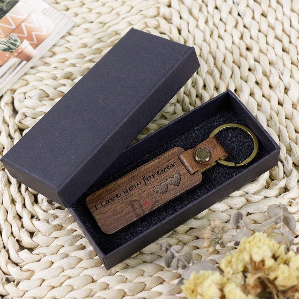 Dark Brown Wooden Keyring