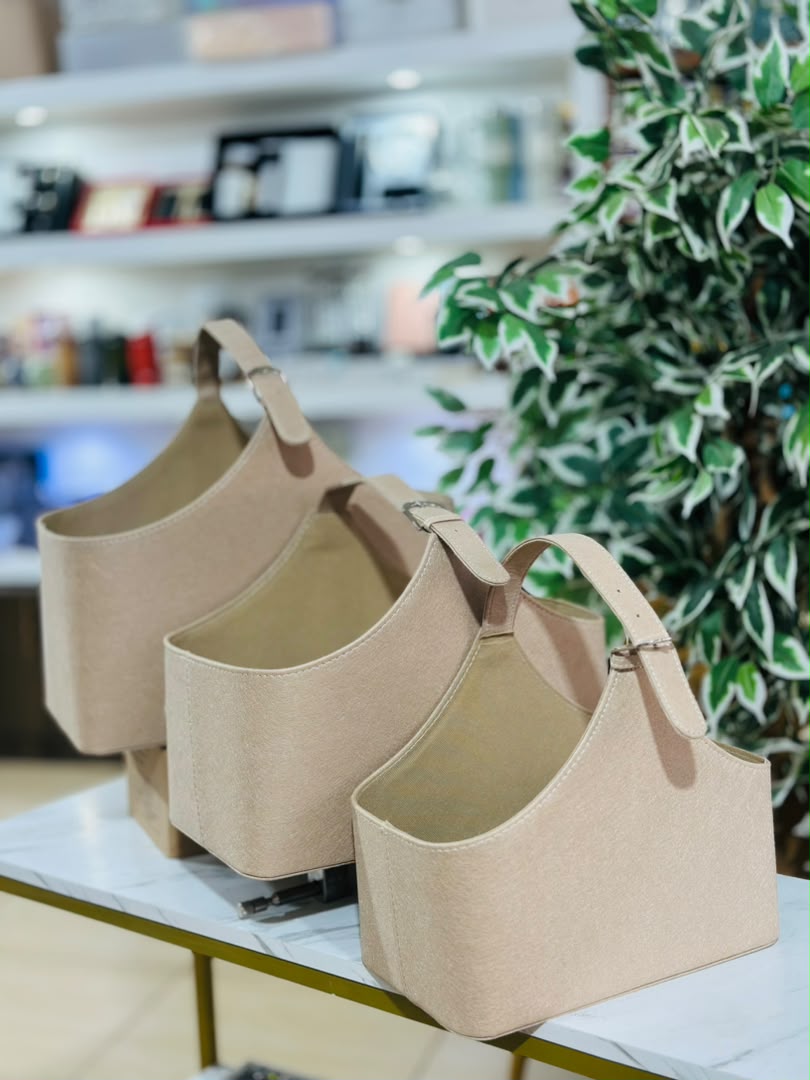 Faux Leather Buckled Tote basket