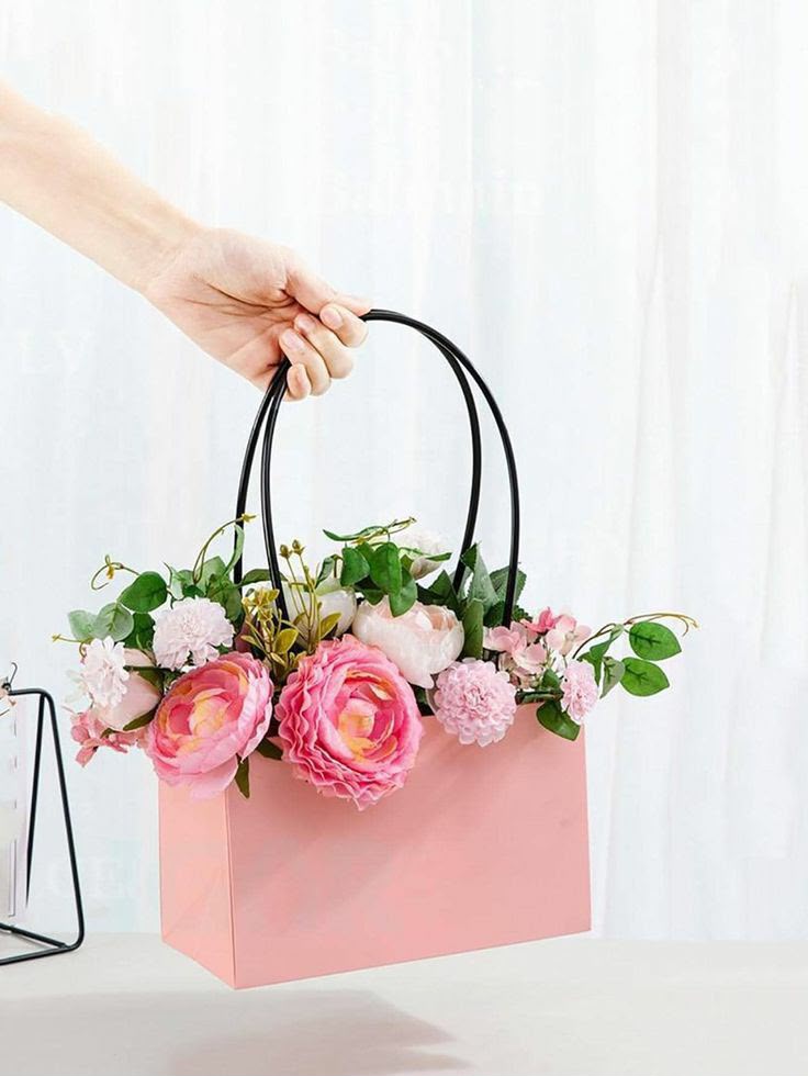 20*10.5*13.5cm pink favor bag