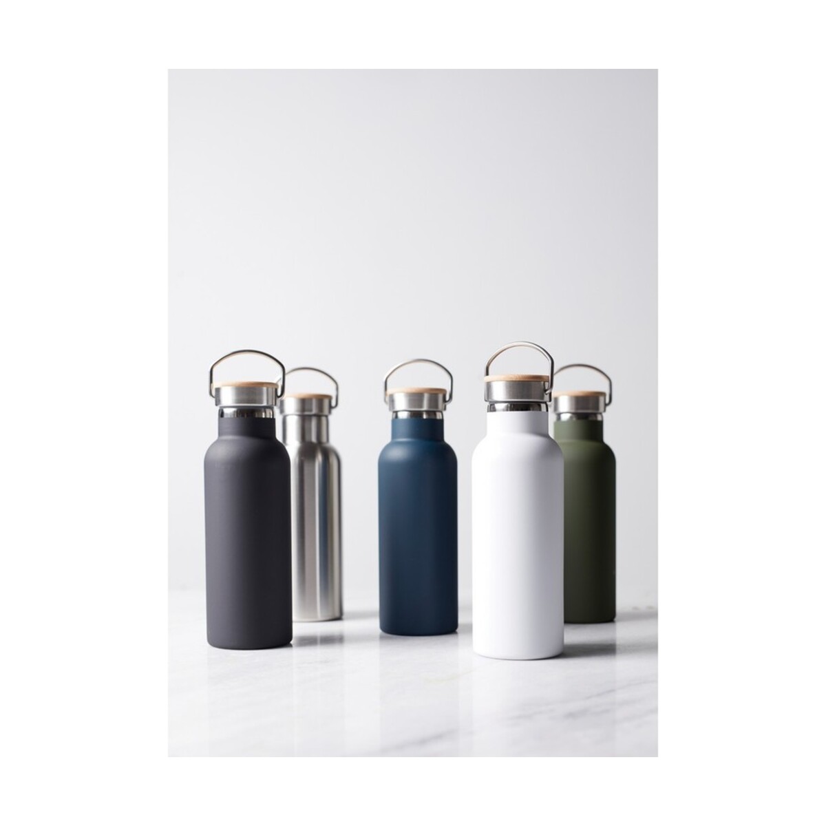 Stainless Steel Vacuum Flask with Wooden Tip