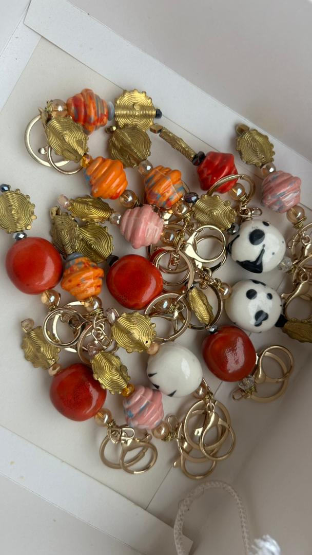 Beaded Keyring In Pouch